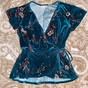 gorgeous Velvet wrap top Small